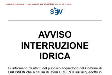 AVVISO DI INTERRUZIONE IDRICA